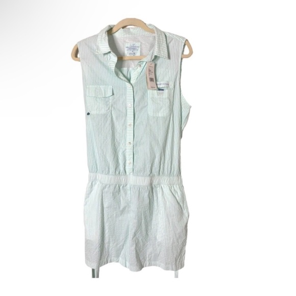 NWT Vineyard Vines Performance Size 14 UPF30 Seersucker Moisture Wicking Romper - Picture 1 of 10